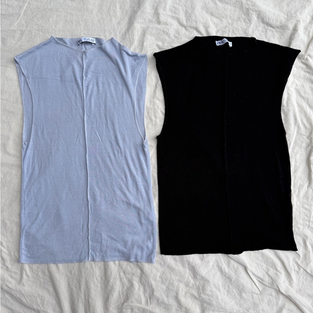 2 Zara Gray Sleeveless Top